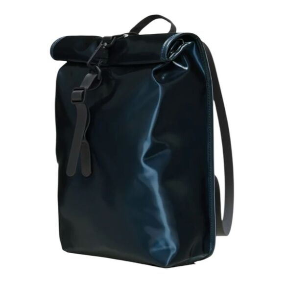 Sleek Metallic Blue Rolling Rucksack mini - Picture 2 of 4